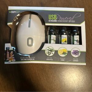 USB Powered Ultrasonic Aromatherapy Diffuser with Essential Oils